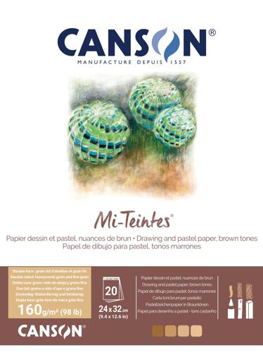 Canson Mi-Teintes Pads White 24 X 32cm 20sht