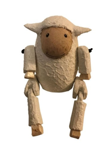 Ornament - Sheep with Dangling Legs (Small - Wooden)