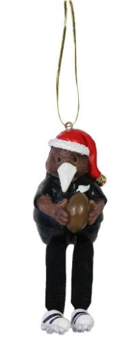 Hanging Ornament - Christmas Kiwi Rugby Player (Polyresin)