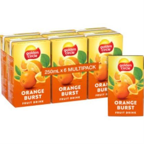 Orange Fruit Drink Golden Circle 250ml 4 x 6 Pack