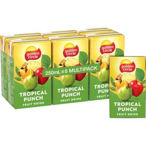 Tropical Punch Fruit Drink Golden Circle 250ml 4 x 6 Pack