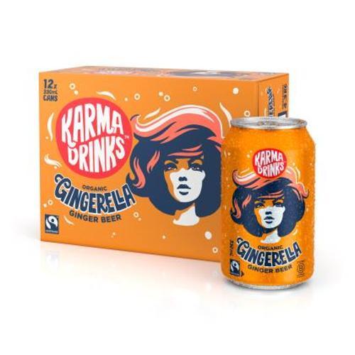 Gingerella Ginger Soft Drink Cans Karma Drinks 12 x 330ml