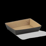 Black Cardboard Food Tray No. 3 Detpak 125 Pack