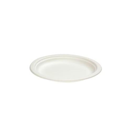 White Sugarcane Disposable Plates Green Choice 50 Pack