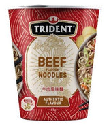 Beef Instant Noodle Cups Trident 12 x 65g