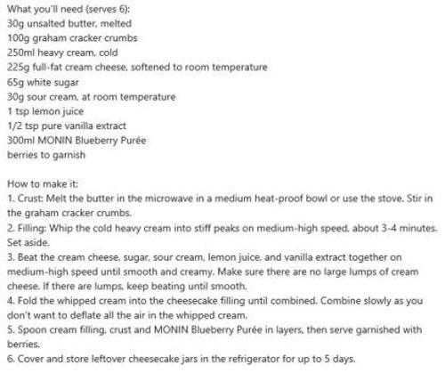 Blueberry Fruit Puree Monin 1L