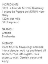 Blueberry Fruit Puree Monin 1L