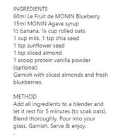 Blueberry Fruit Puree Monin 1L