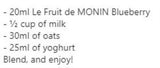Blueberry Fruit Puree Monin 1L