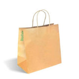 Brown Large Kraft Paper Carry Bags Twisted Handle Biopak 250 Pack