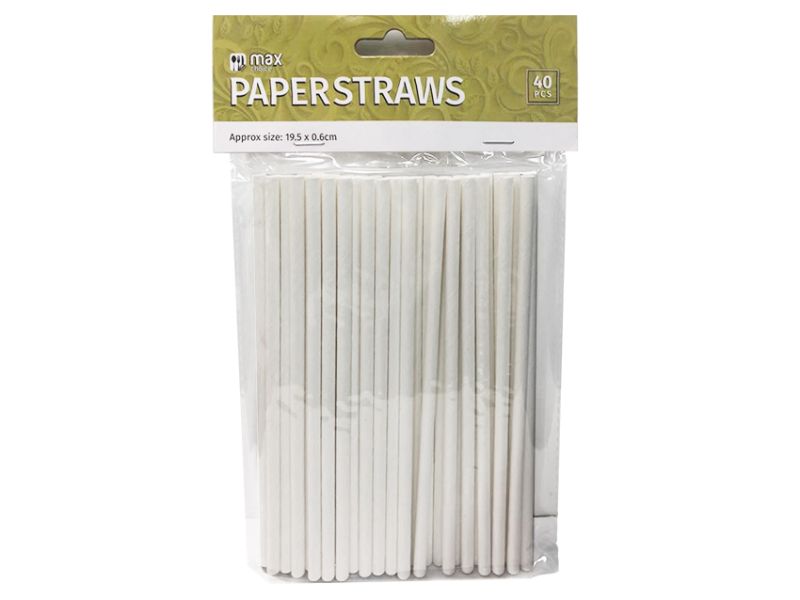 Plain Paper Straw - Max Brand 197mm (24 Packs)