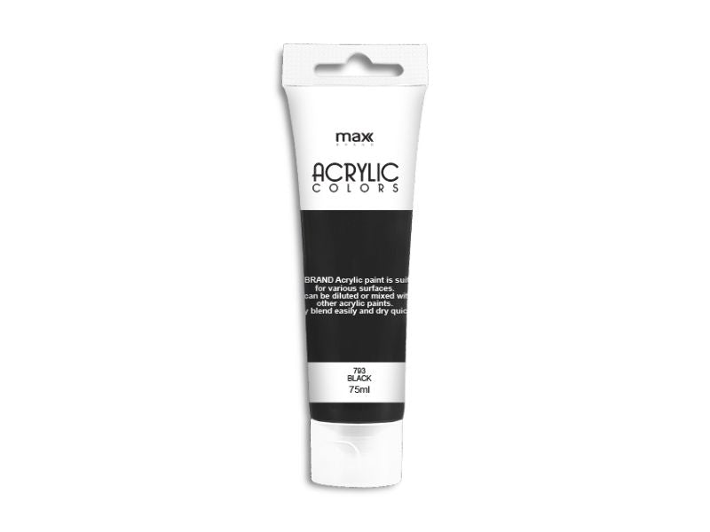 Acrylic Paint - MAX Brand 75ml #793 Black (6 Units)