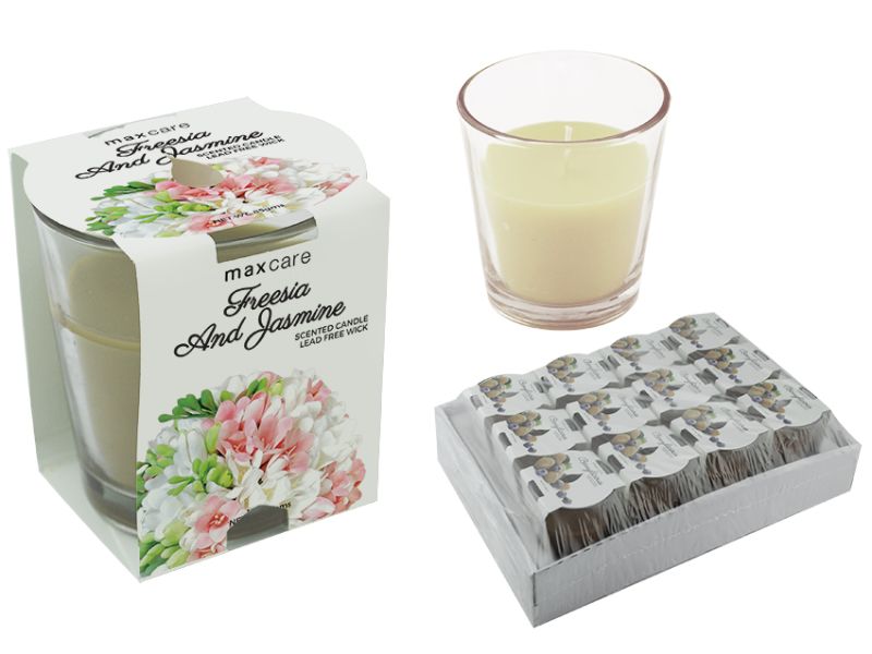 Scented Candle in Tumbler - Mac Care 85gms Freesia And Jasmine (12 Units)