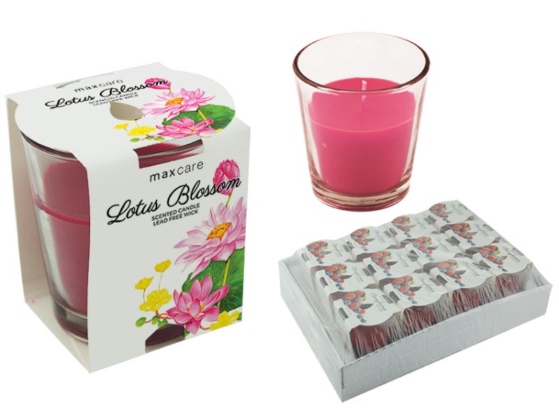 Scented Candle in Tumbler - Max Care 85gms Lotus Blossom (12 Units)
