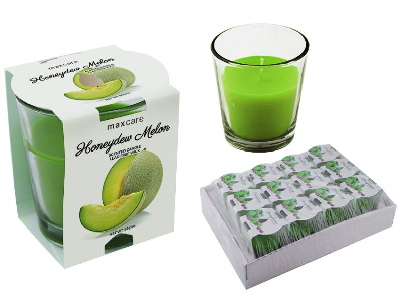 Scented Candle in Tumbler - Max Care 85gms Honeydew Melon (12 Units)