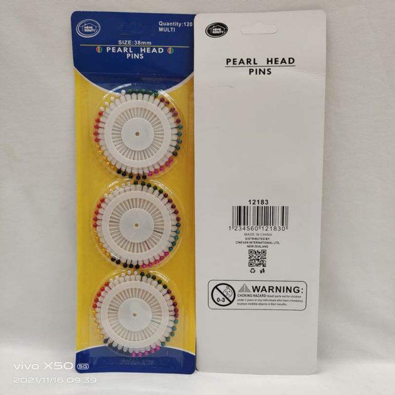 Pearlized Pins (12 Packs)