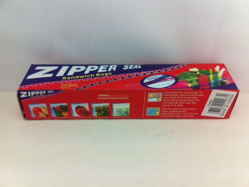 Sandwich Bags - Zipper Seal 30.4cm (12 Packs)