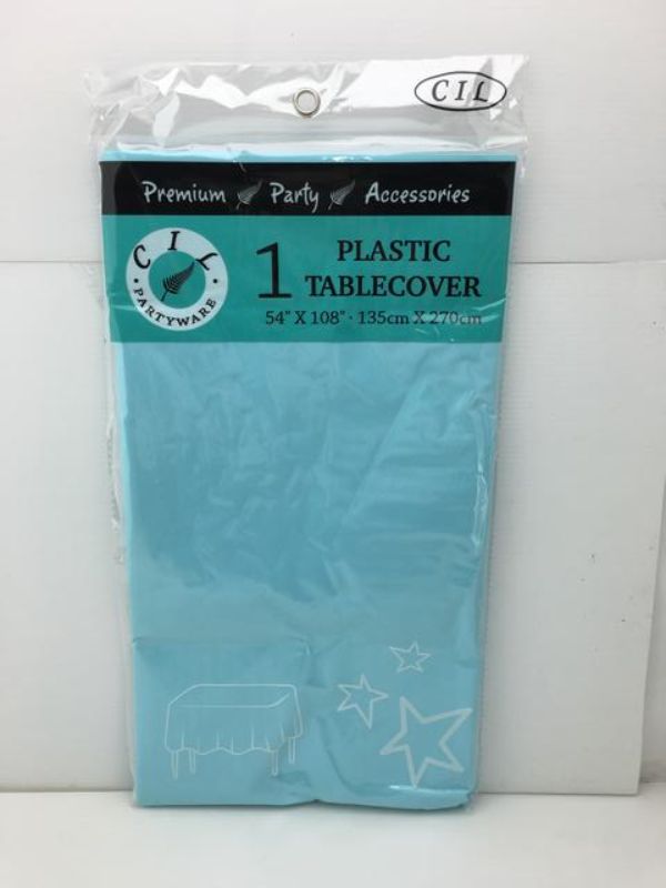 Tablecover - Plastic Light Blue 137 x 274cm (Set of 12)