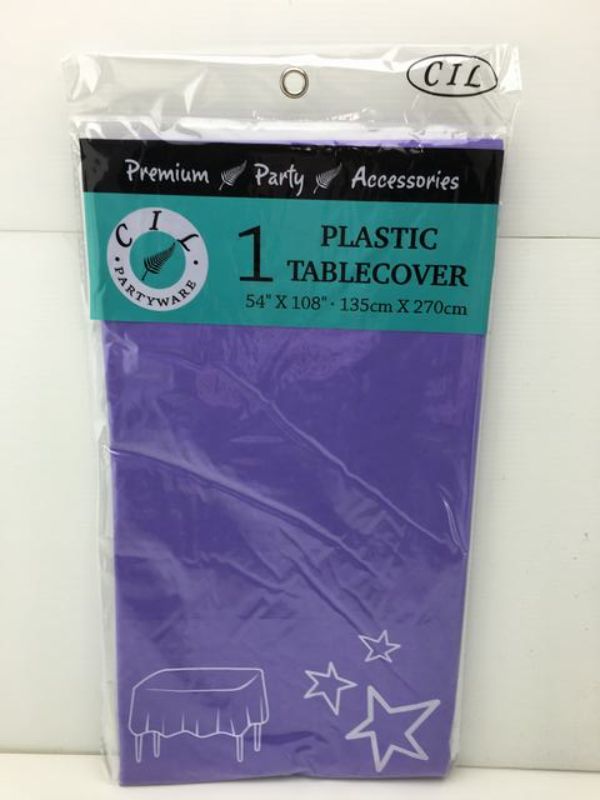 Tablecover - Plastic Purple 137 x 274cm (Set of 12)
