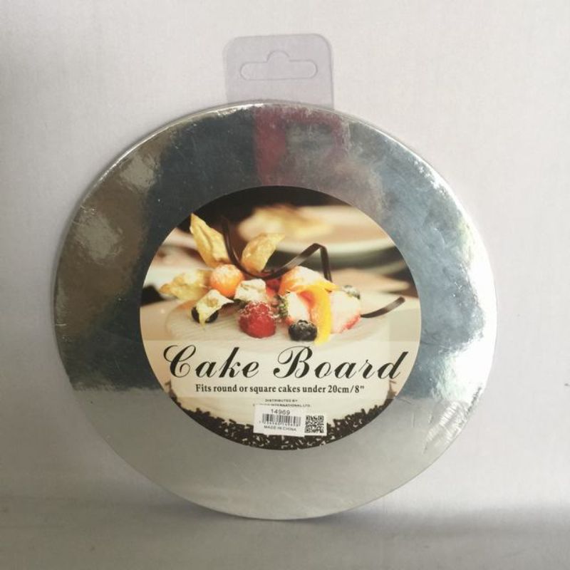 Cake Board - Round Silver 20cm (30pcs)