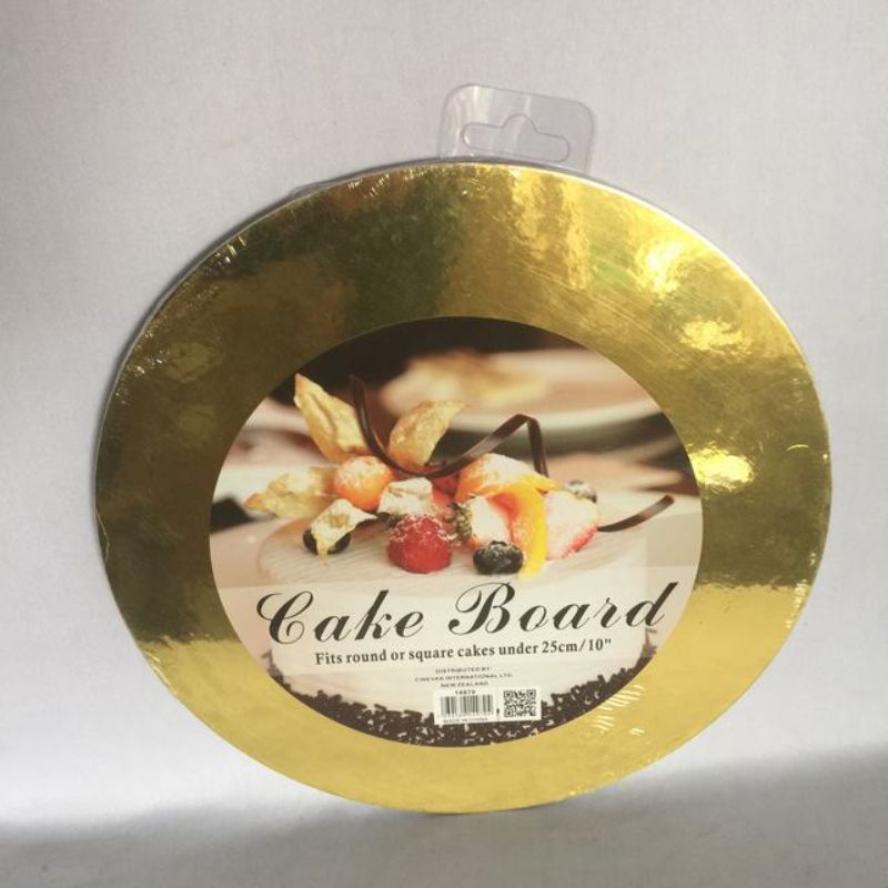 Cake Board - Round Gold 25cm (20pcs)