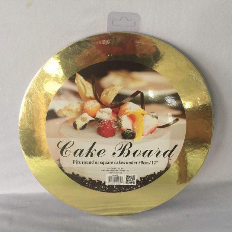 Cake Board - Round Gold 30cm (Set of 10)