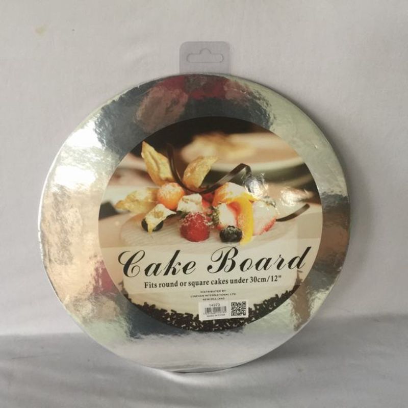 Cake Board - Round Silver 30cm (Set of 10)