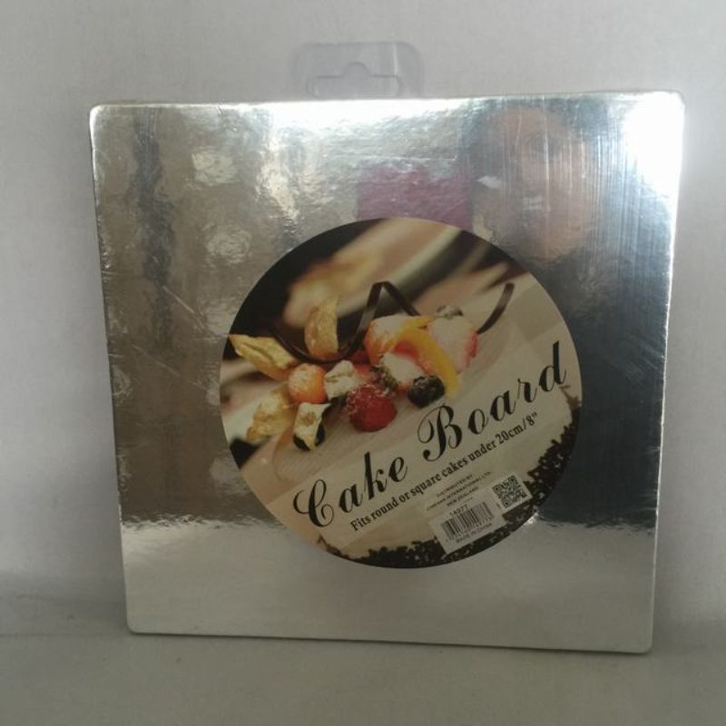 Cake Board - Square Silver 20cm (30pcs)