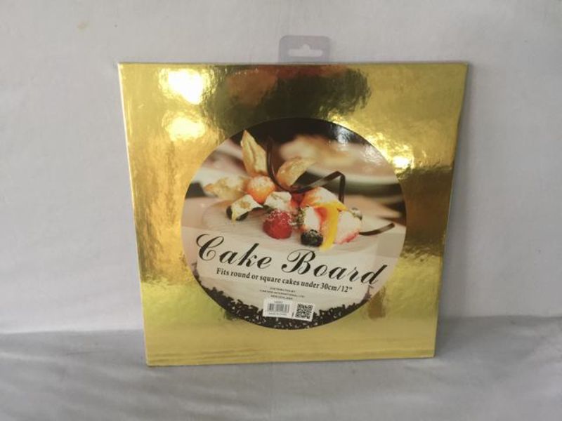Cake Board - Square Gold 30cm (Set of 10)