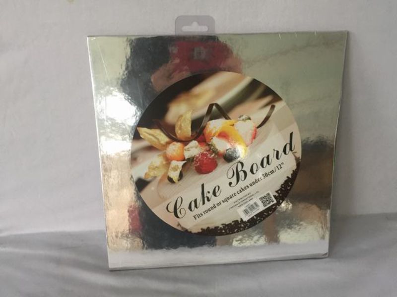 Cake Board - Square Silver 30cm (Set of 10)