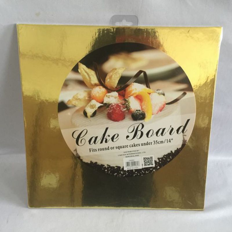 Cake Board - Square Gold 35cm (Set of 10)