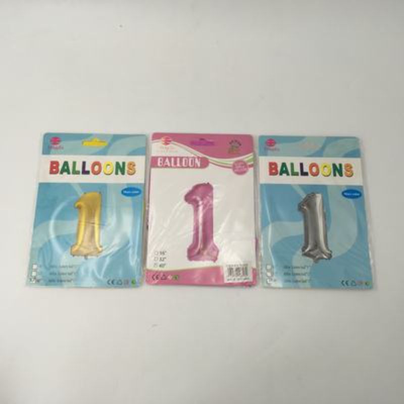 Balloons - Number 1 Assorted 102cm (Set of 10)