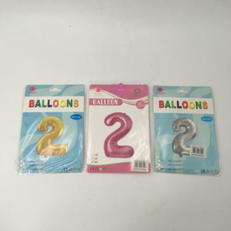 Balloons - Number 2 Assorted 102cm (Set of 10)