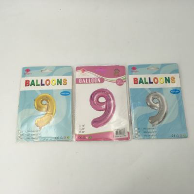 Balloons - Number 9 Assorted 102cm (Set of 10)