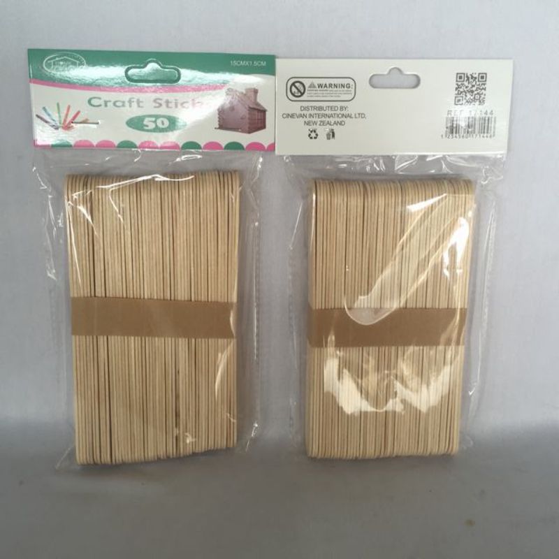 Craft Sticks - Natural 15 x 1.5CM (12 Packs)