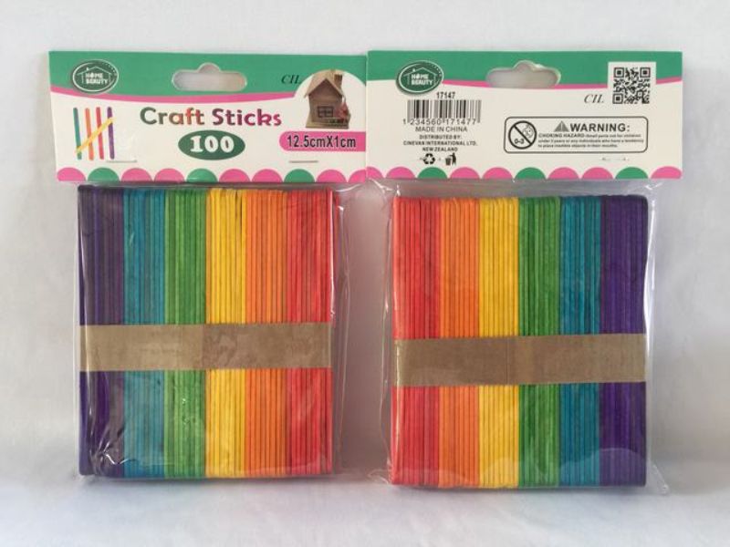 Craft Sticks - Colour 12.5 x 1cm (12 Packs)