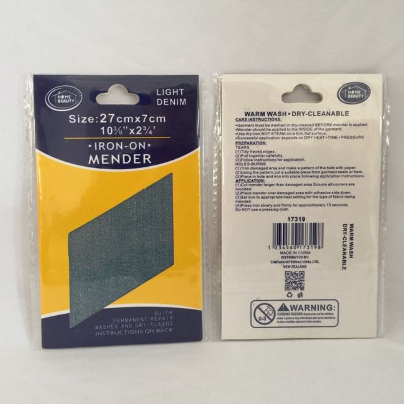 Iron on Mender - Light Denim 27 x 7cm (12 Packs)