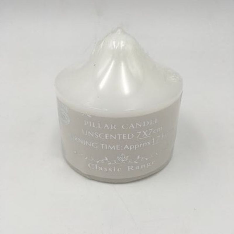 PILLAR CANDLE - WHITE 7 x 7CM (Set of 12)