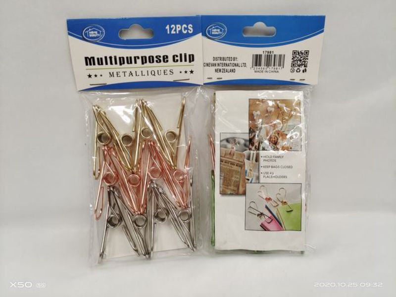 Multipurpose Clips - Metal 12pcs (12 Packs)