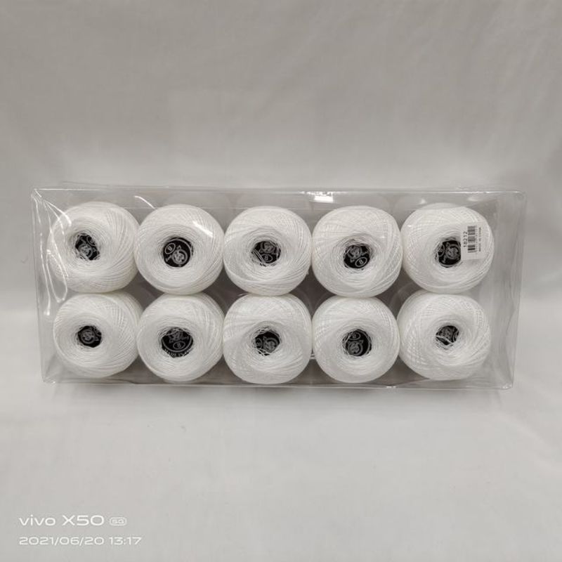 Cotton Thread - White 50g (10pcs)