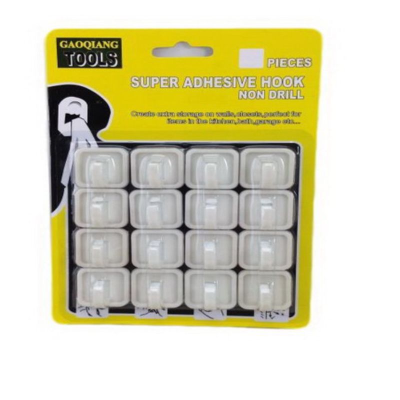 Super Adhesive Hook - 16pcs (12 Packs)