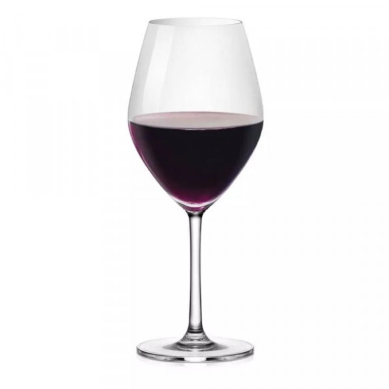 Set of 6 Ocean Sante Bordeaux wine glasses with angular bowls for optimal aeration and elegant wine presentation.