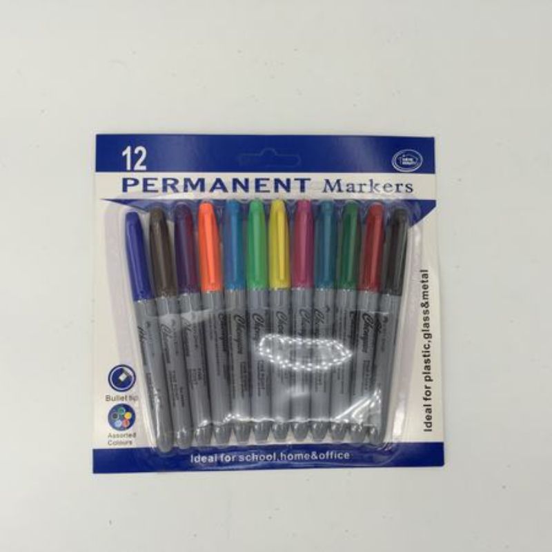 Permanent Markers - Colour 12pc Pack (12 Packs)