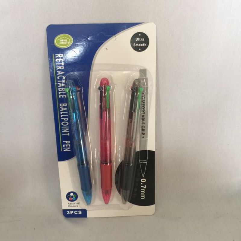 3 Colour Ball Pen (6 Packs)