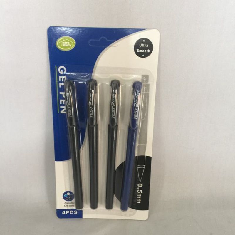 Gel Pen - 0.5 3 Black, 1 Blue (12 Packs)