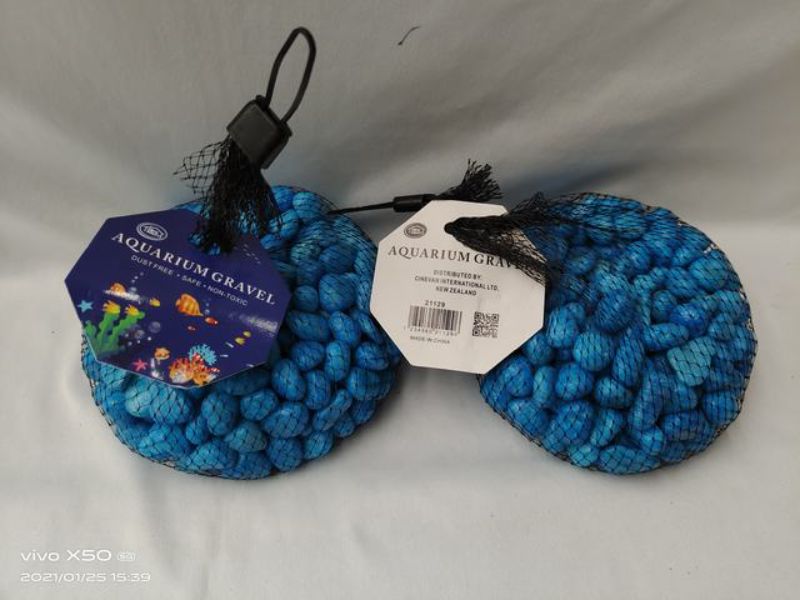Aquarium Stones - Light Blue 700g (12 Packs)