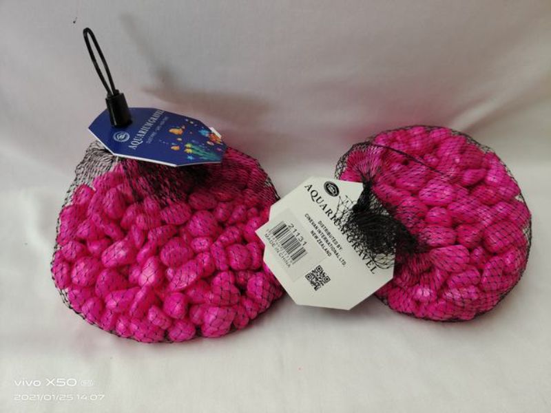 Aquarium Stones - Pink 500g (12 Packs)