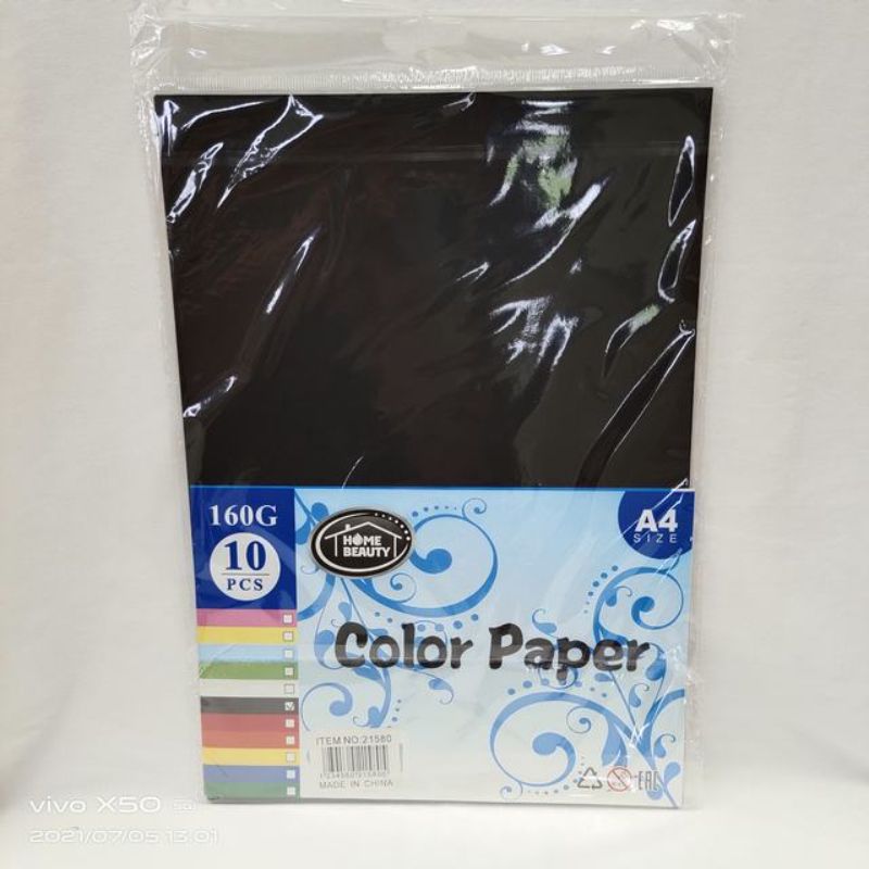 Colour Paper - A4 Black 160G 10pc Pack (12 Packs)