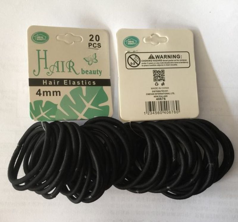 Hair Band - Black 4mm (12 Packs)