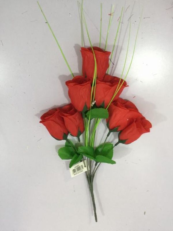 Artificial Flowers - 7 Head Red (Set of 12)